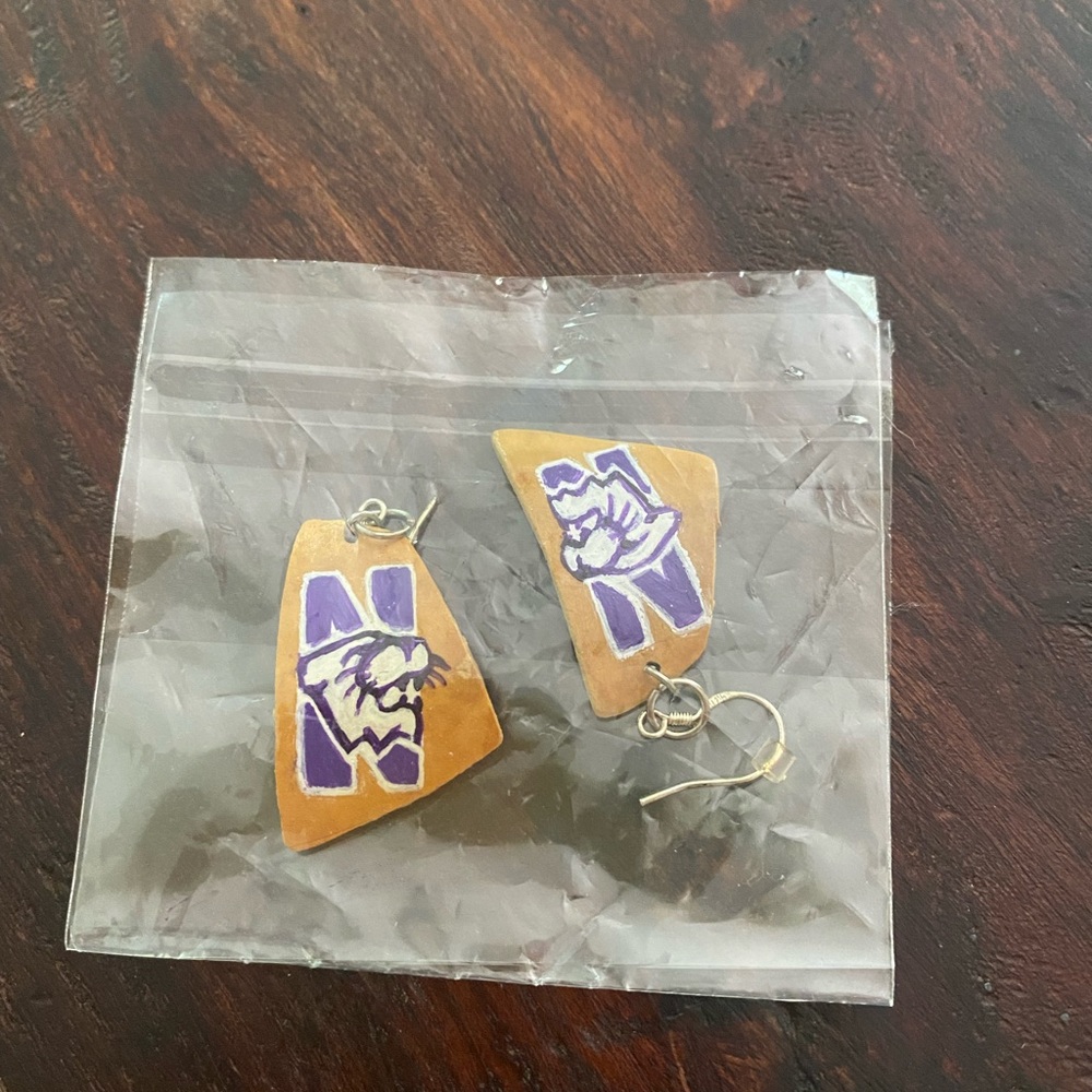 NEW Handmade Northwestern Wildcats Earrings